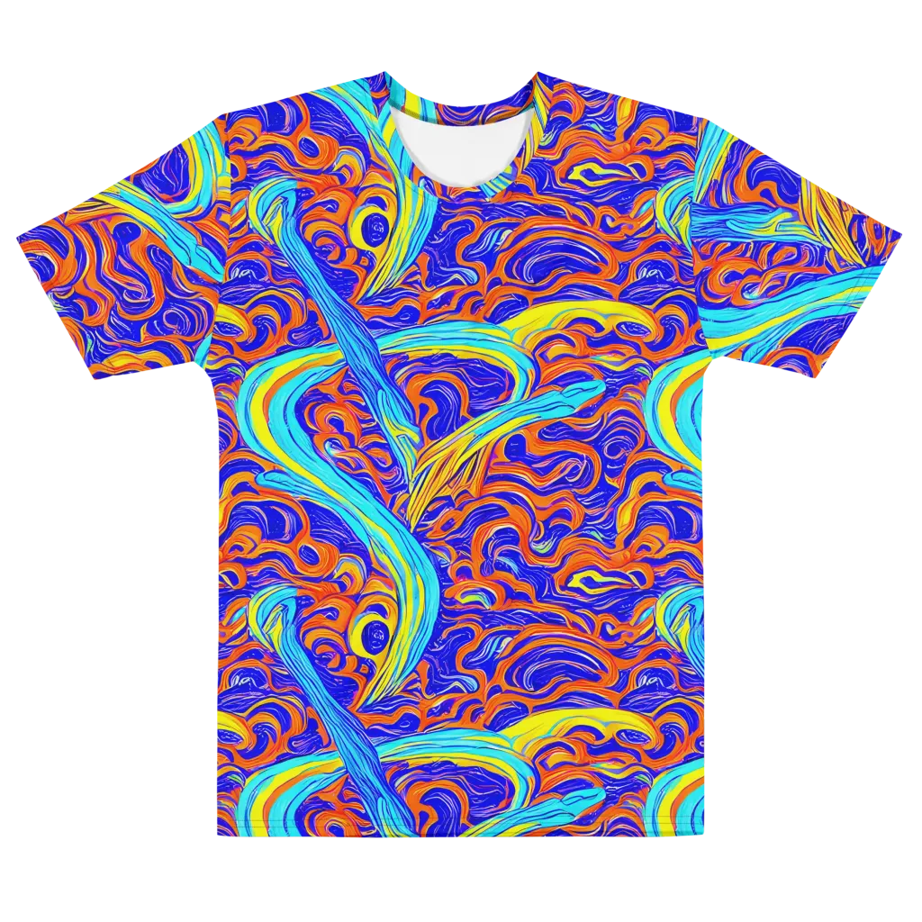 Tangerine Thunder on Men's Cotton Crew Neck T-Shirt — Front