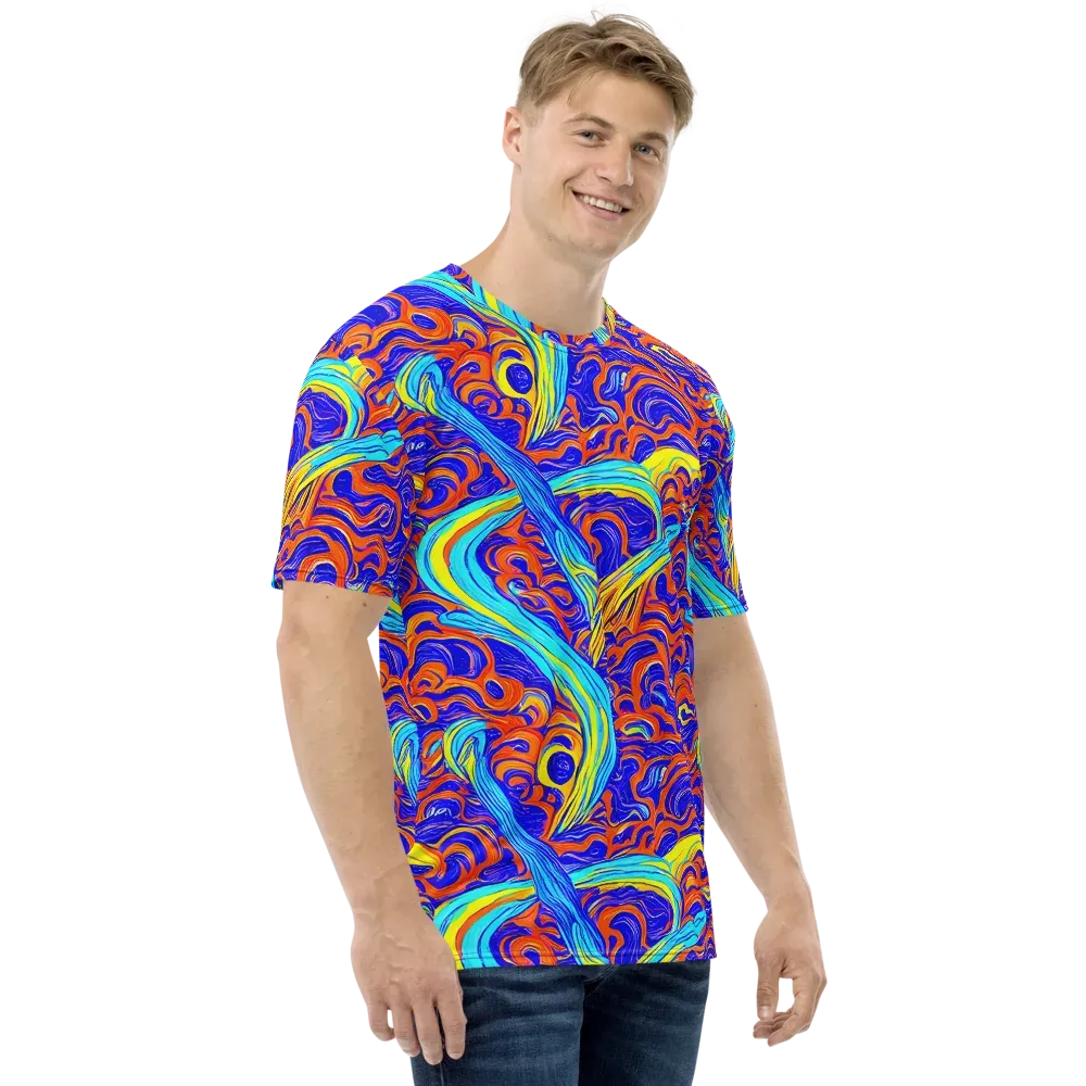 Tangerine Thunder on Men's Crew Neck T-Shirt — Right