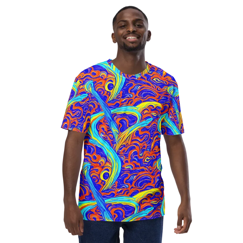 Tangerine Thunder on Men's Crew Neck T-Shirt — Front