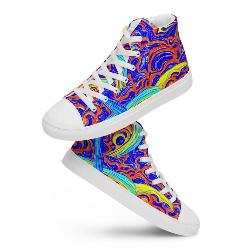 Tangerine Thunder on Men's High Top Canvas Shoes — Front