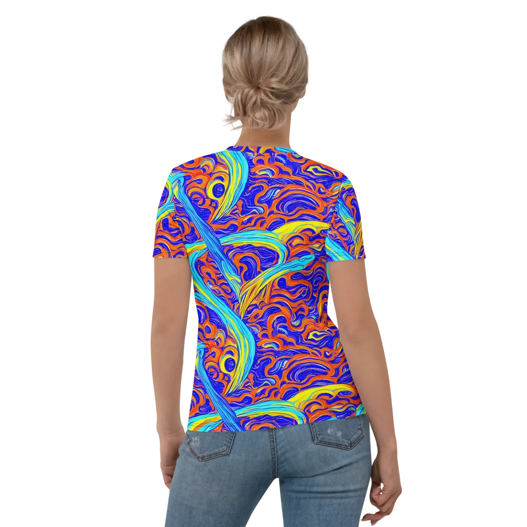 Tangerine Thunder on Women's Crew Neck T-Shirt — Back