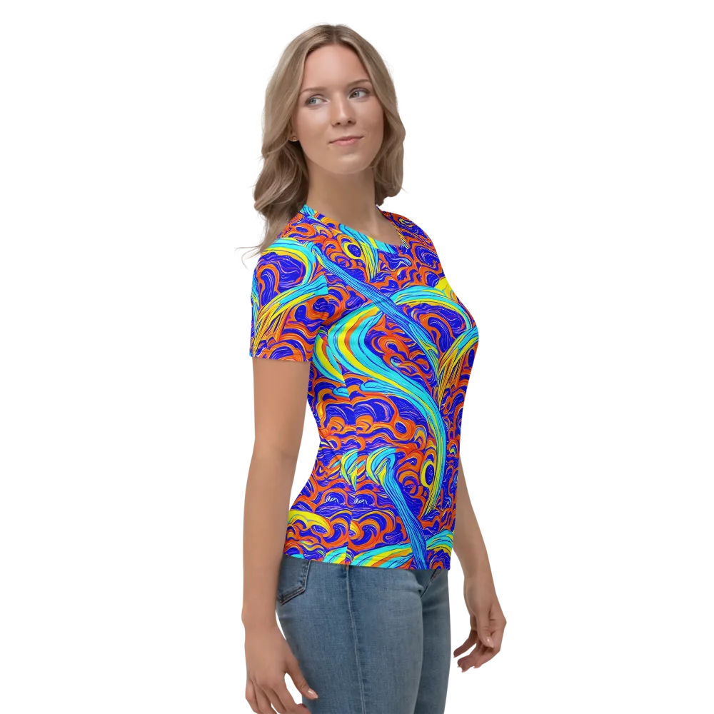 Tangerine Thunder on Women's Crew Neck T-Shirt — Right