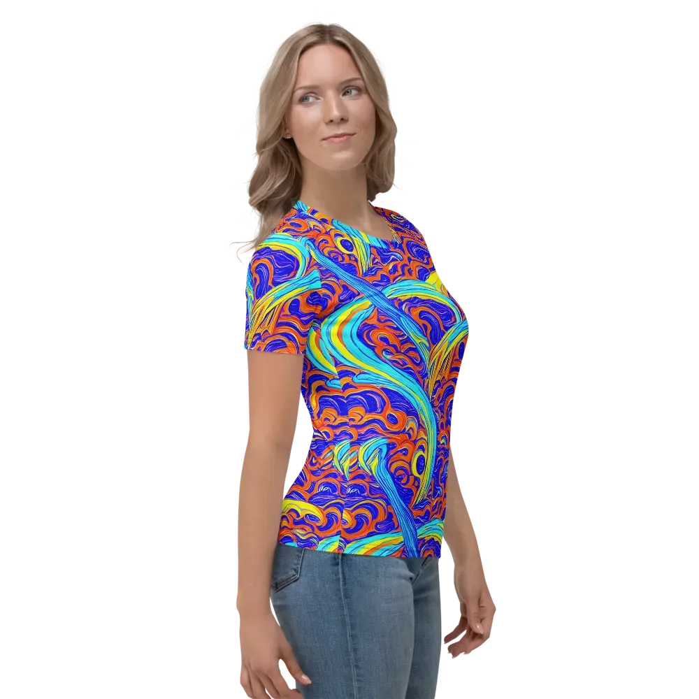 Tangerine Thunder on Women's Crew Neck T-Shirt — Right