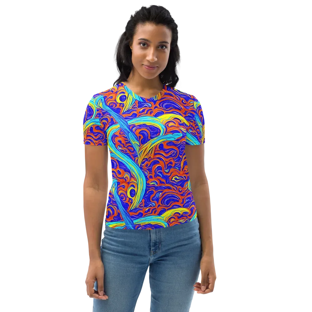 Tangerine Thunder on Women's Crew Neck T-Shirt — Front