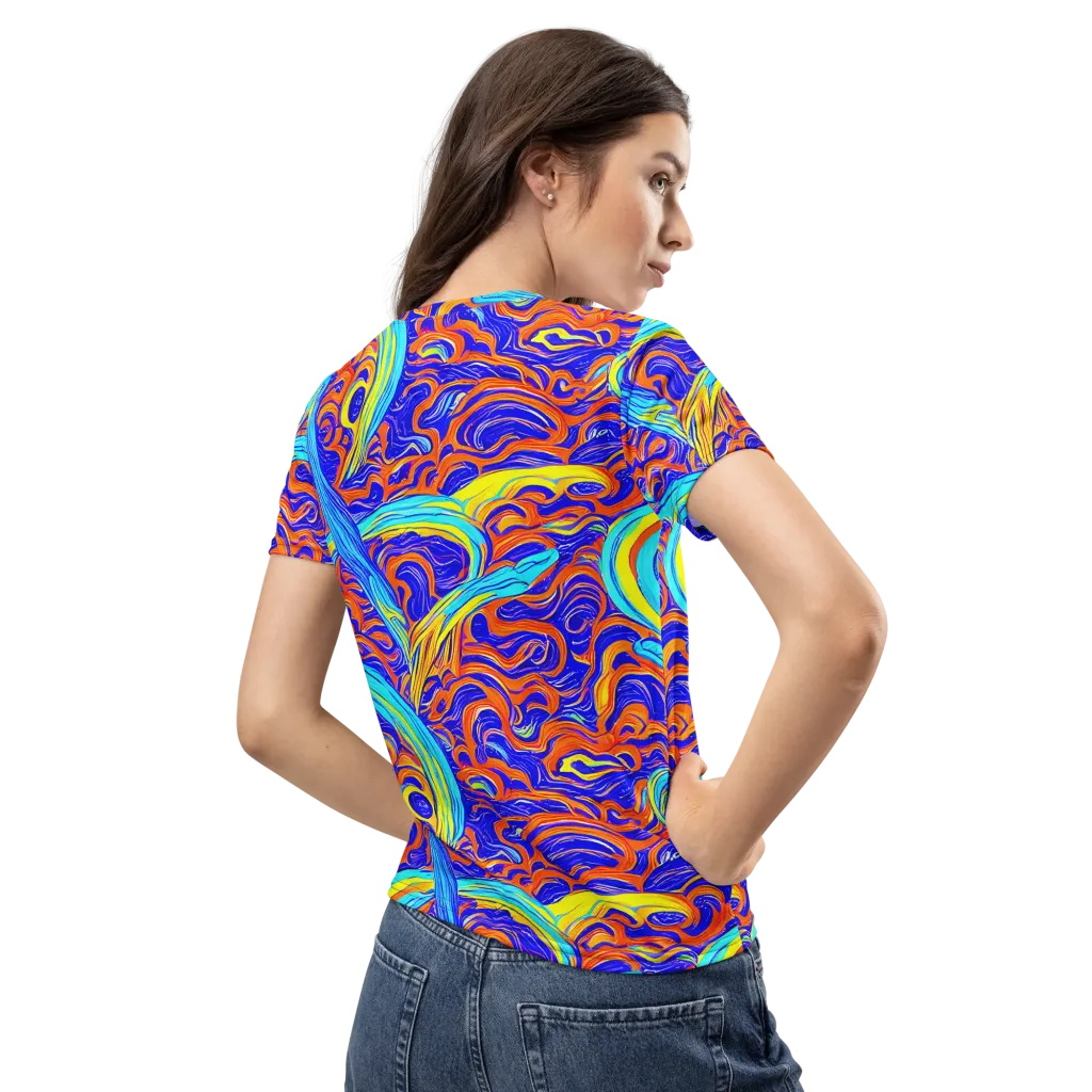Tangerine Thunder on Women's Crew Neck T-Shirt — Back