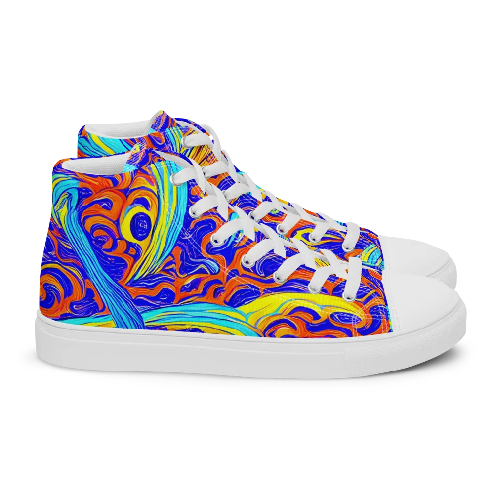Tangerine Thunder on Women's High Top Canvas Shoes — Right
