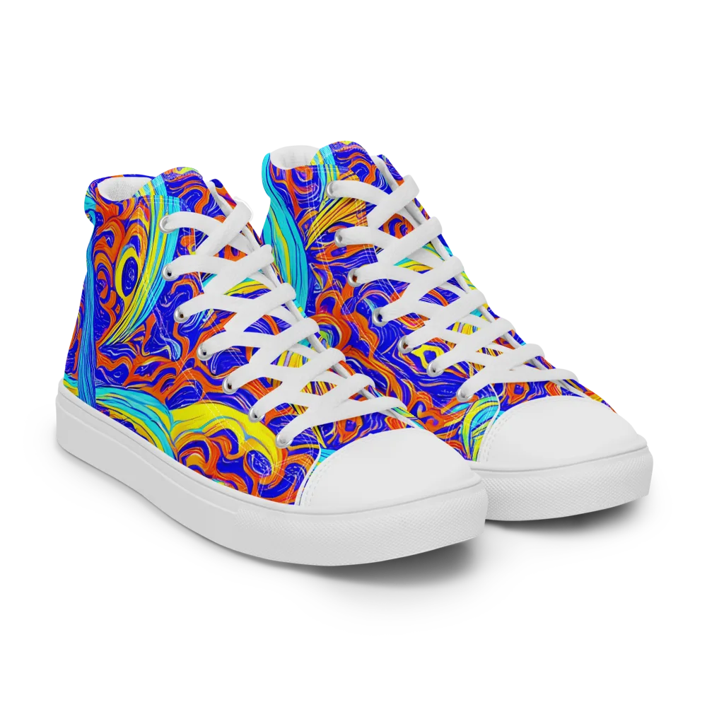 Tangerine Thunder on Women's High Top Canvas Shoes — Right Front