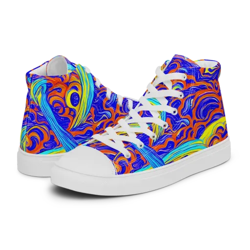 Tangerine Thunder on a Women's High Top Canvas Shoes