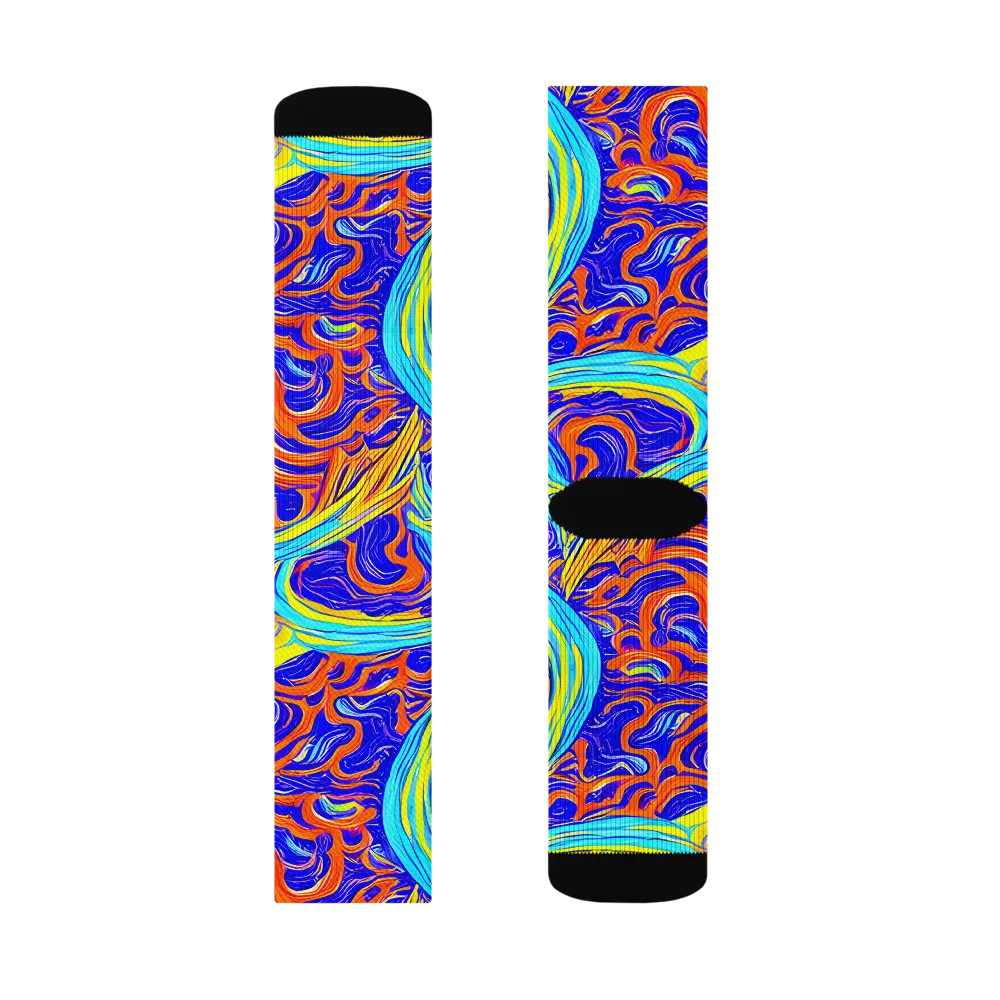 Tangerine Thunder on Socks — Right Sock