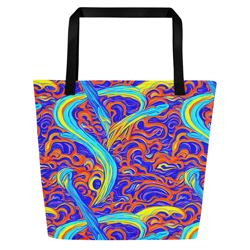 Tangerine Thunder on Large Tote Bag W/ Pocket — Front