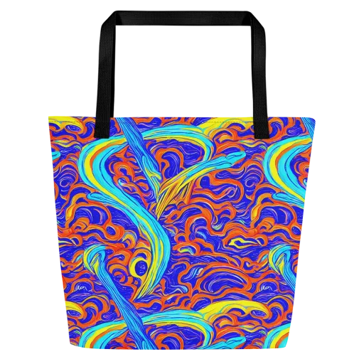 Tangerine Thunder on a Large Tote Bag W/ Pocket