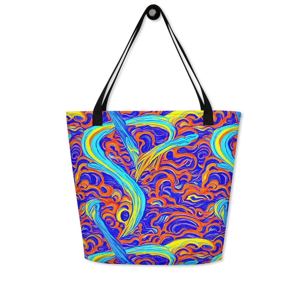 Tangerine Thunder on Large Tote Bag W/ Pocket — Front