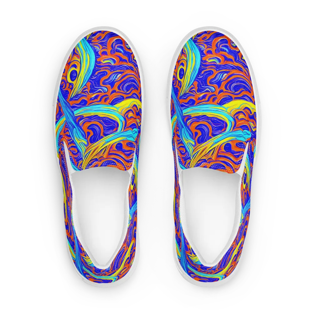 Tangerine Thunder on Women's Slip-On Canvas Shoes — Front