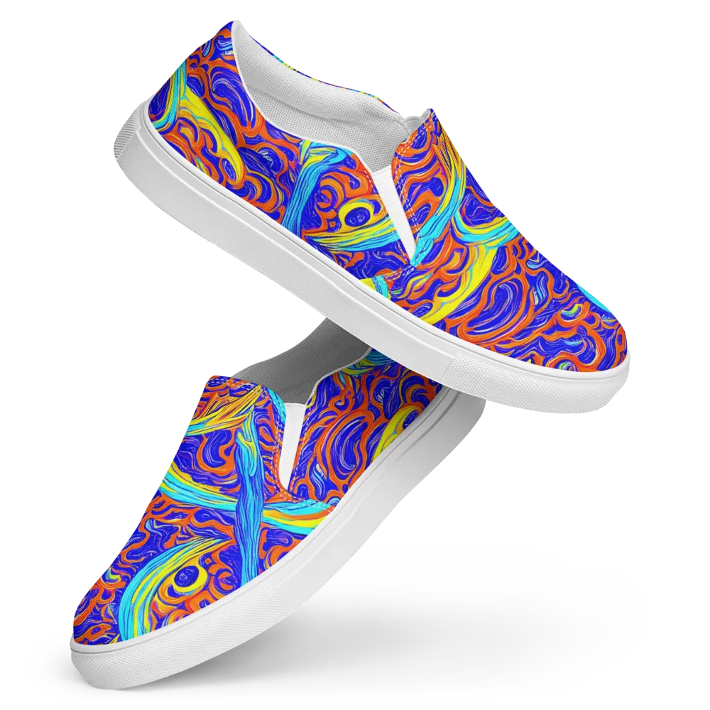 Tangerine Thunder on Women's Slip-On Canvas Shoes — Front