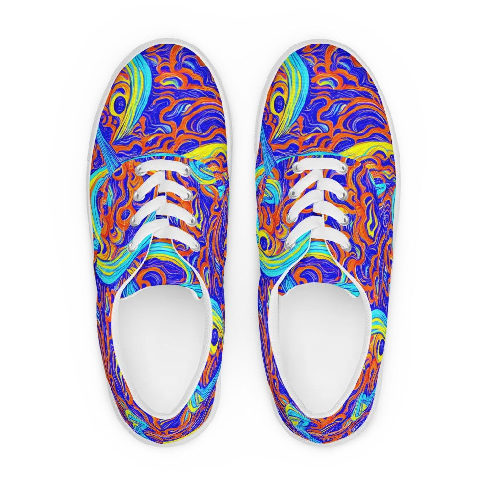 Tangerine Thunder on Men's Lace-Up Canvas Shoes — Front