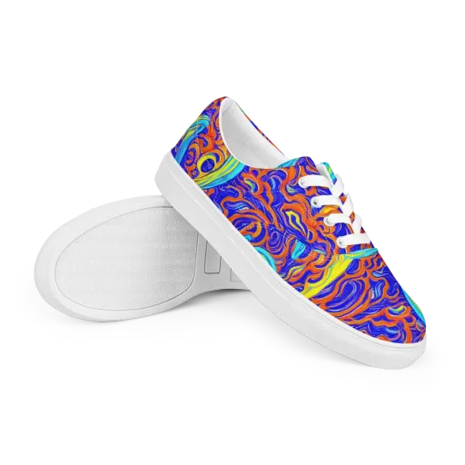Tangerine Thunder on a Men's Lace-Up Canvas Shoes