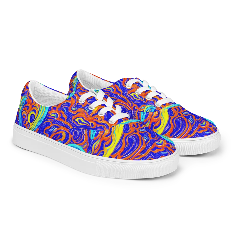 Tangerine Thunder on Men's Lace-Up Canvas Shoes — Right Front