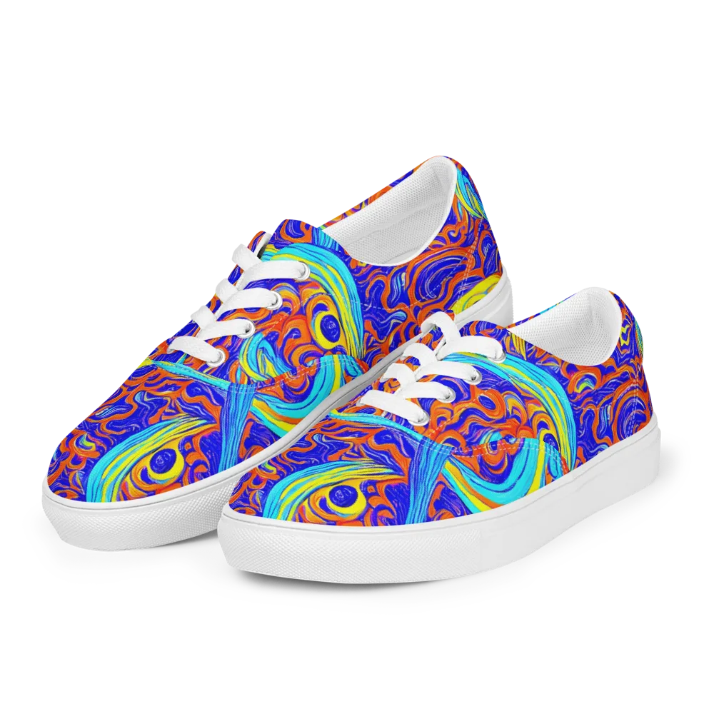 Tangerine Thunder on Men's Lace-Up Canvas Shoes — Left Front