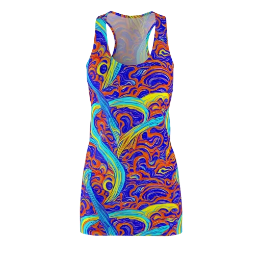 Tangerine Thunder on a Racerback Dress