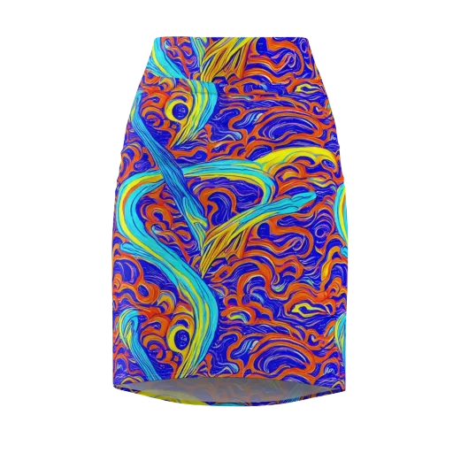 Tangerine Thunder on a Pencil Skirt