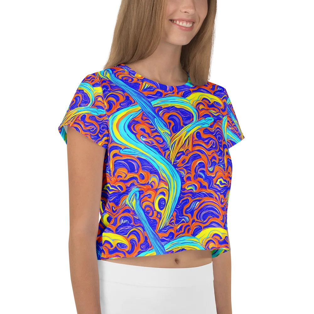 Tangerine Thunder on Crop Tee — Right