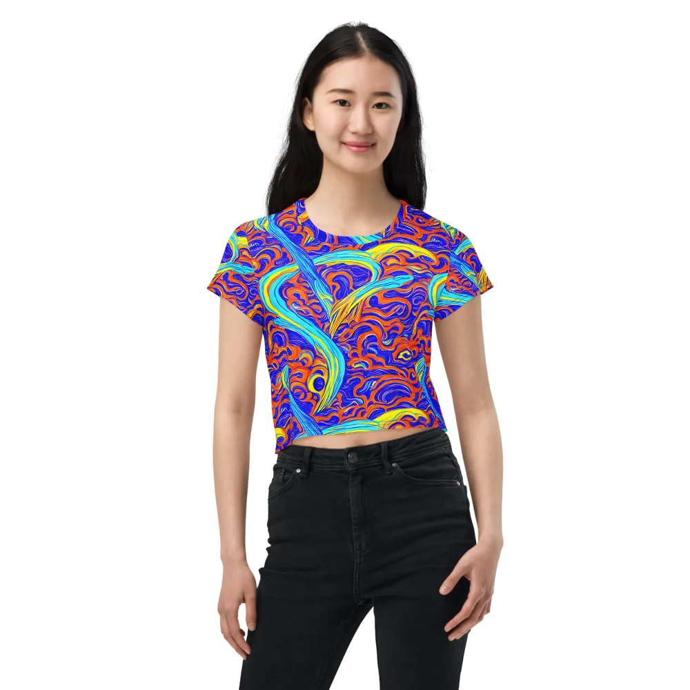 Tangerine Thunder on Crop Tee — Front