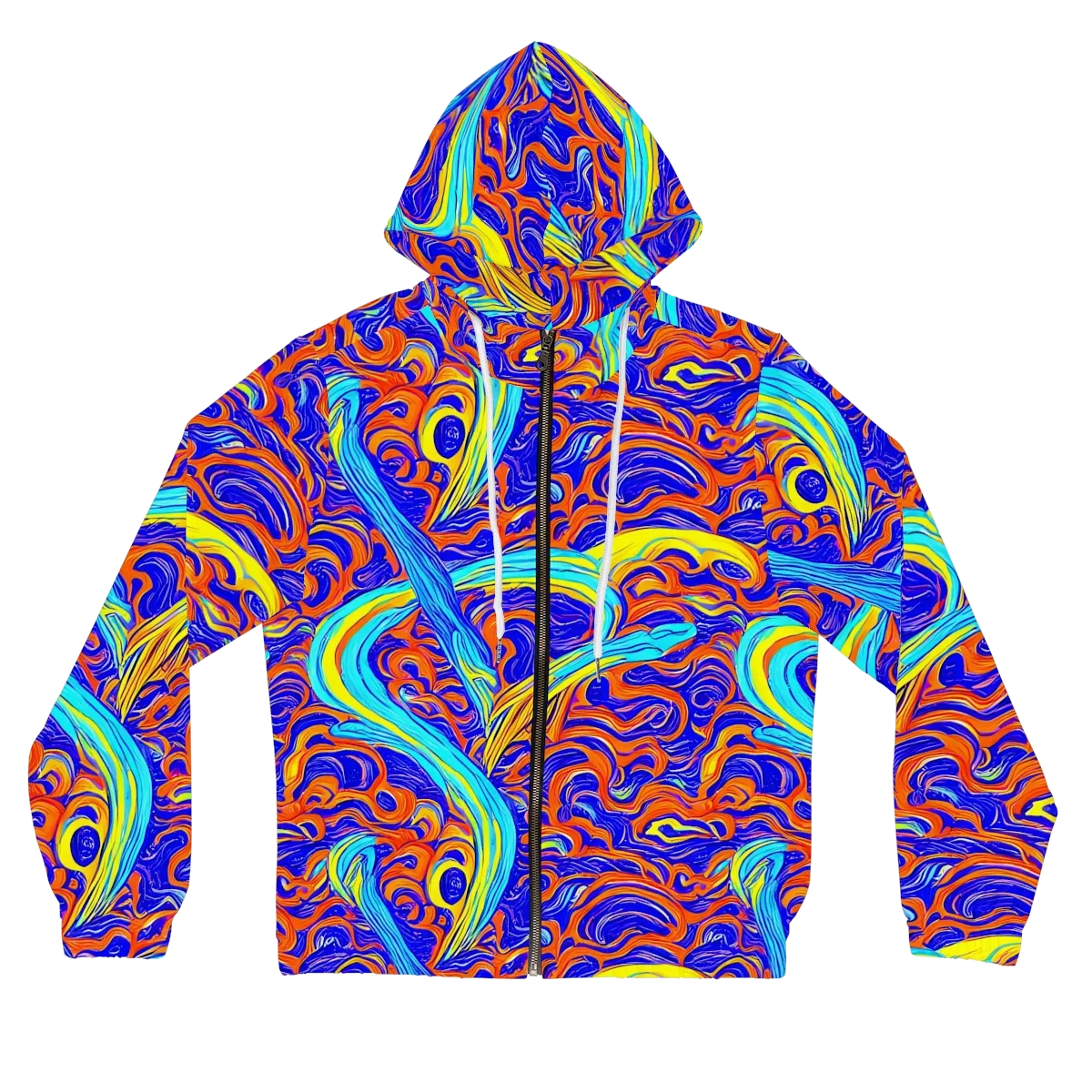 Tangerine Thunder on Women's Full-Zip Hoodie — Front