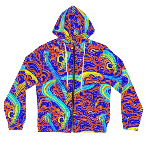 Tangerine Thunder on a Women's Full-Zip Hoodie