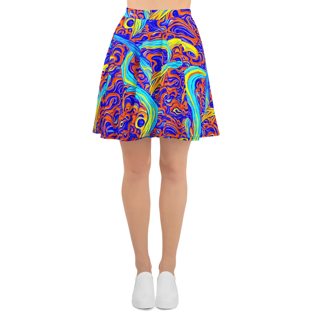 Tangerine Thunder on Skater Skirt — Front