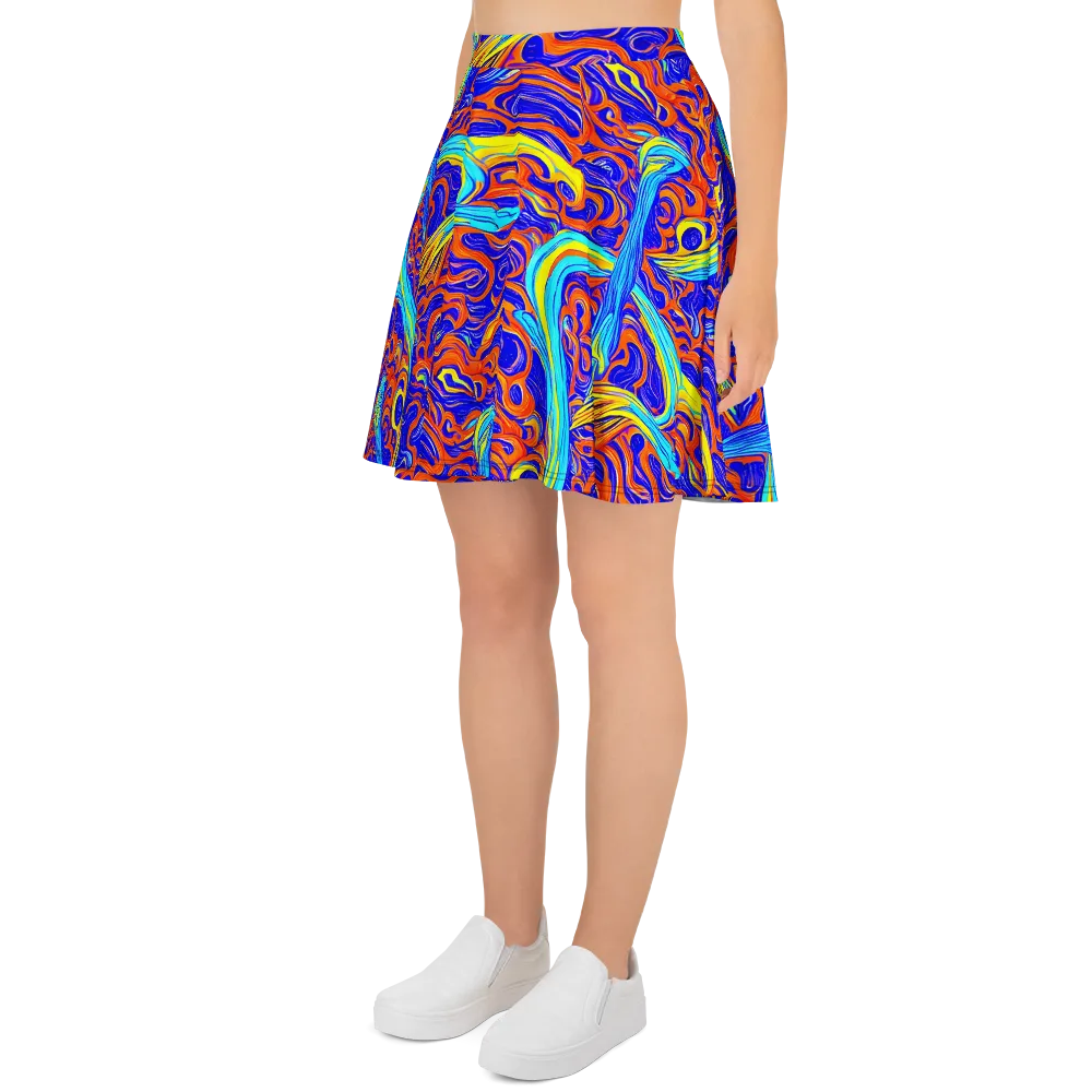 Tangerine Thunder on Skater Skirt — Left