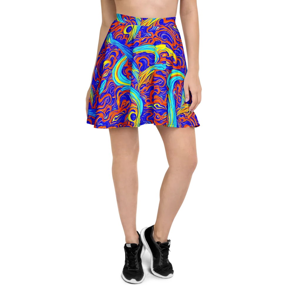 Tangerine Thunder on Skater Skirt — Front