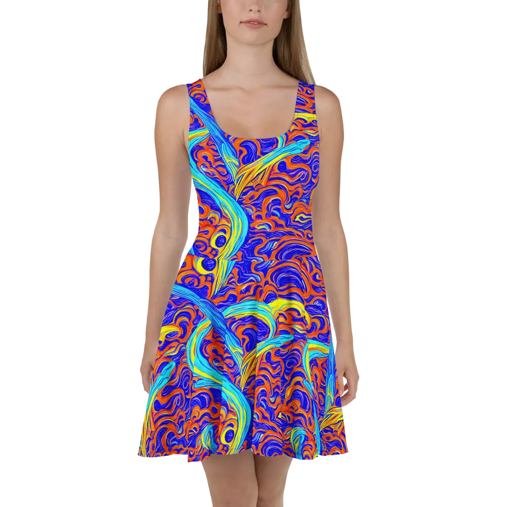 Tangerine Thunder on Skater Dress — Front