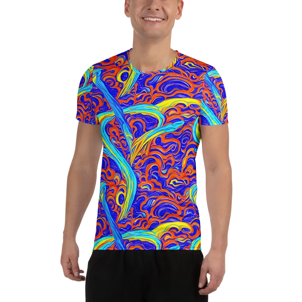 Tangerine Thunder on Men's Athletic T-Shirt — Front