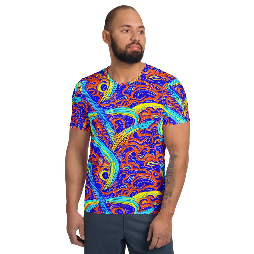 Tangerine Thunder on Men's Athletic T-Shirt — Front
