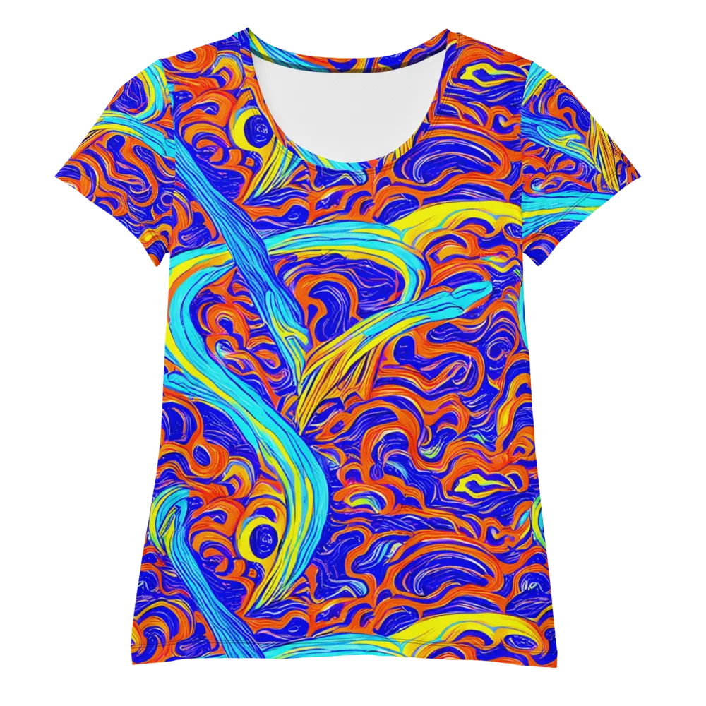 Tangerine Thunder on Women's Athletic T-Shirt — Front