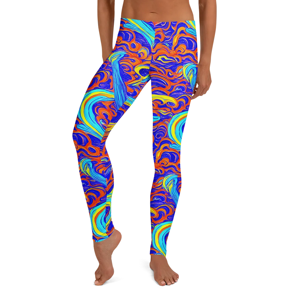 Tangerine Thunder on Leggings — Front