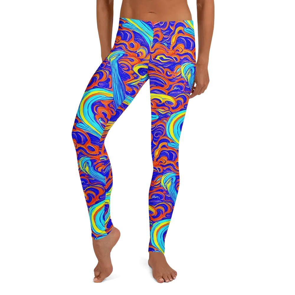Tangerine Thunder on Leggings — Front