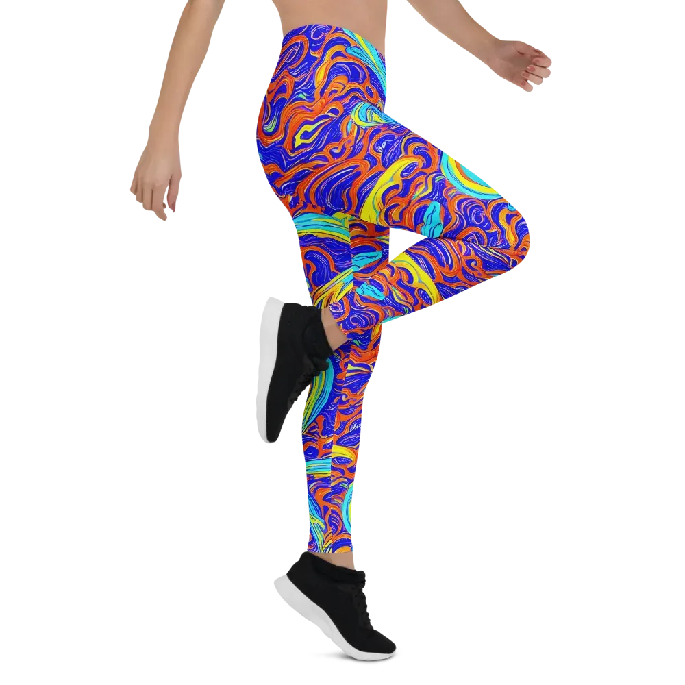 Tangerine Thunder on Leggings — Right