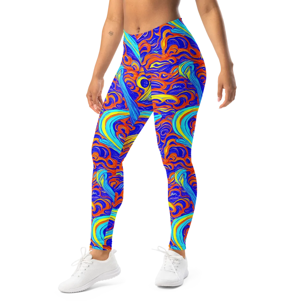 Tangerine Thunder on Leggings — Left Front