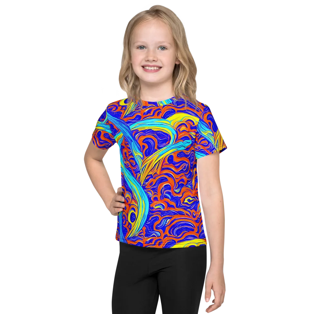 Tangerine Thunder on Kids Crew Neck T-Shirt — Front