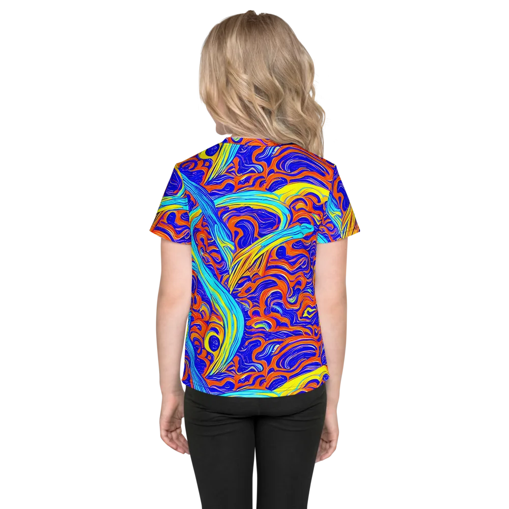 Tangerine Thunder on Kids Crew Neck T-Shirt — Back