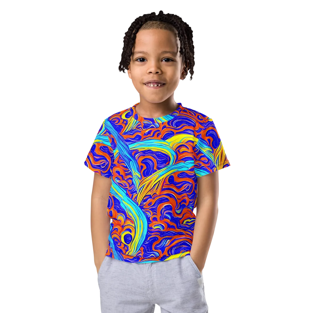 Tangerine Thunder on Kids Crew Neck T-Shirt — Front
