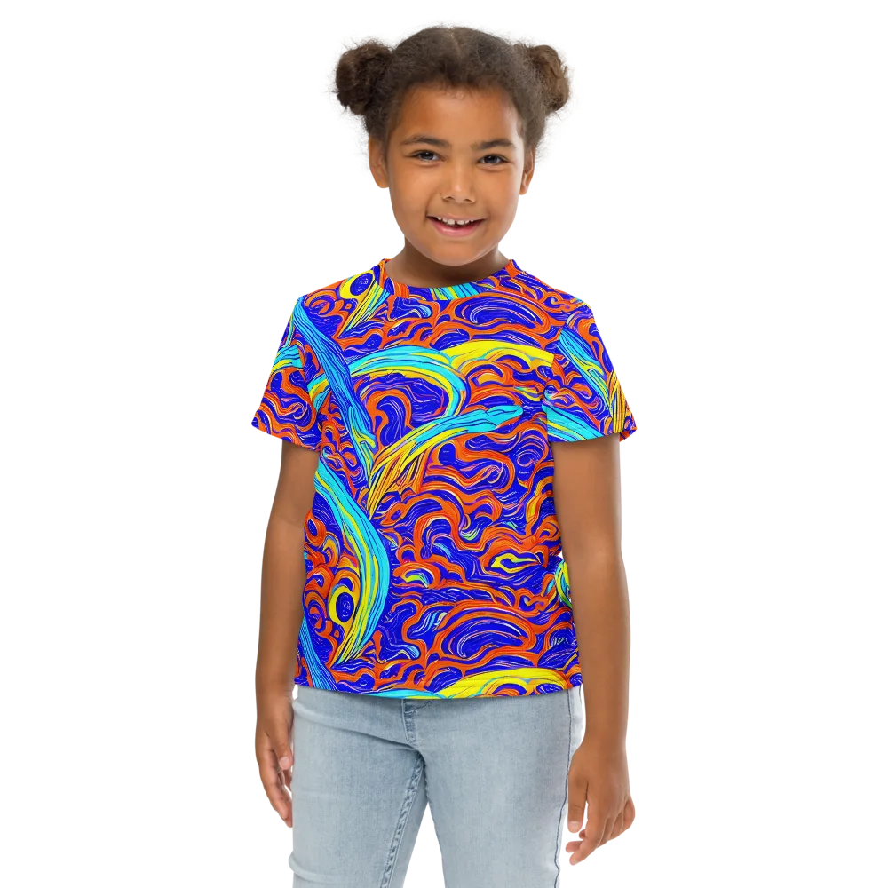Tangerine Thunder on Kids Crew Neck T-Shirt — Front