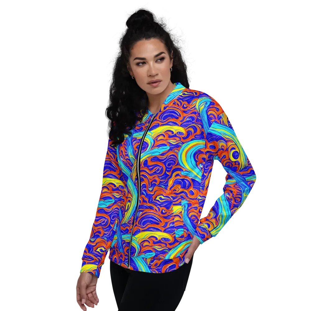 Tangerine Thunder on Bomber Jacket — Left
