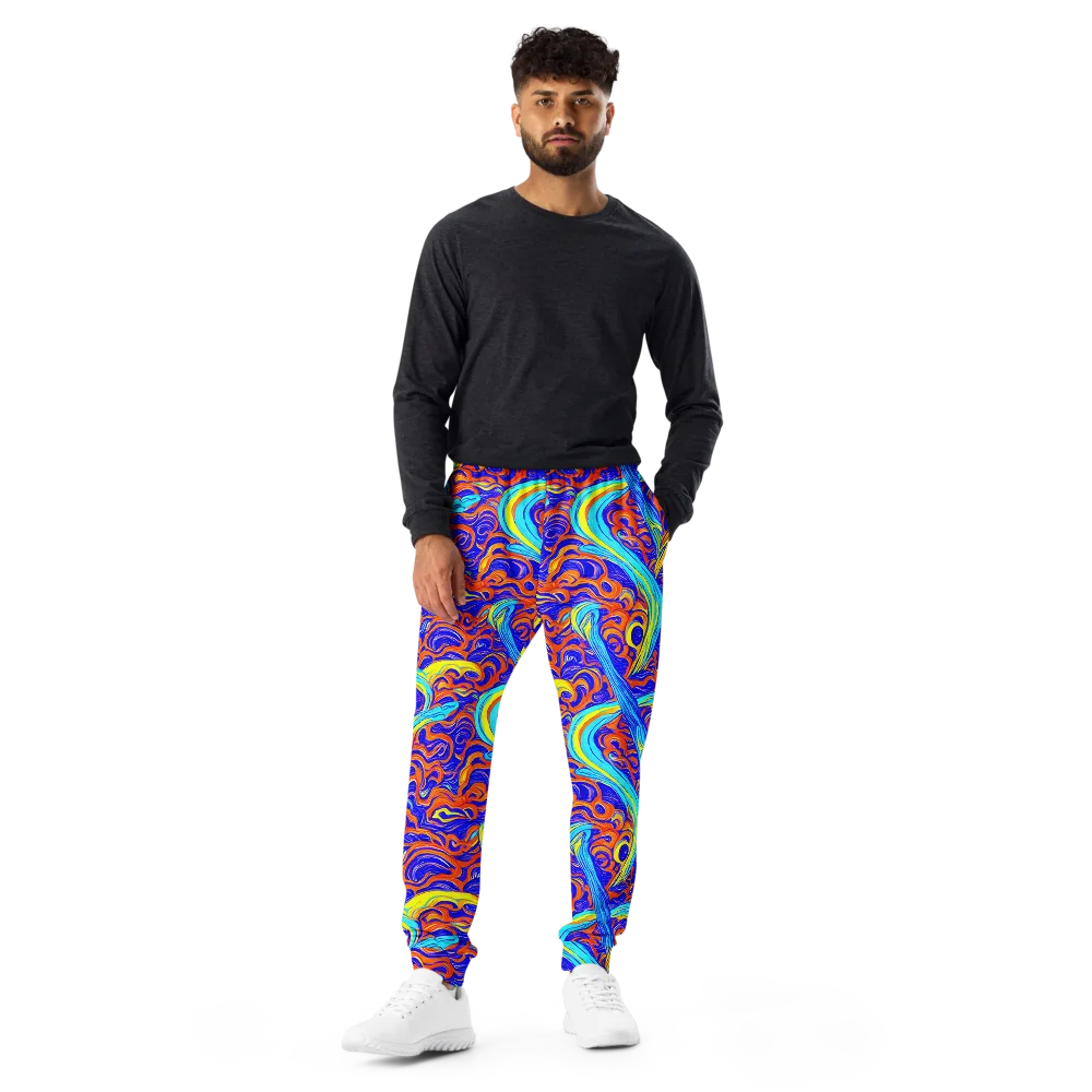 Tangerine Thunder on Men's Joggers — Front