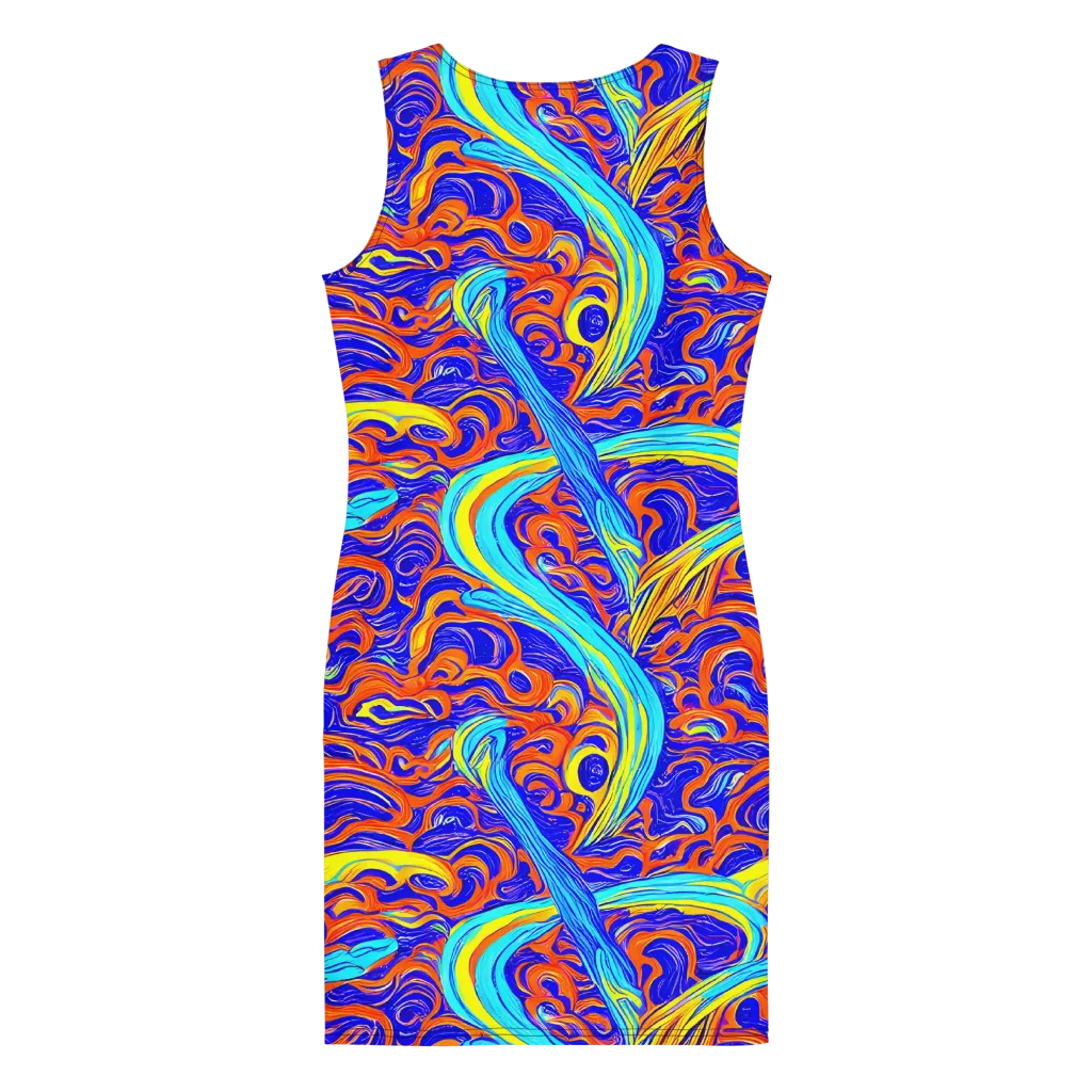 Tangerine Thunder on Bodycon Dress — Back