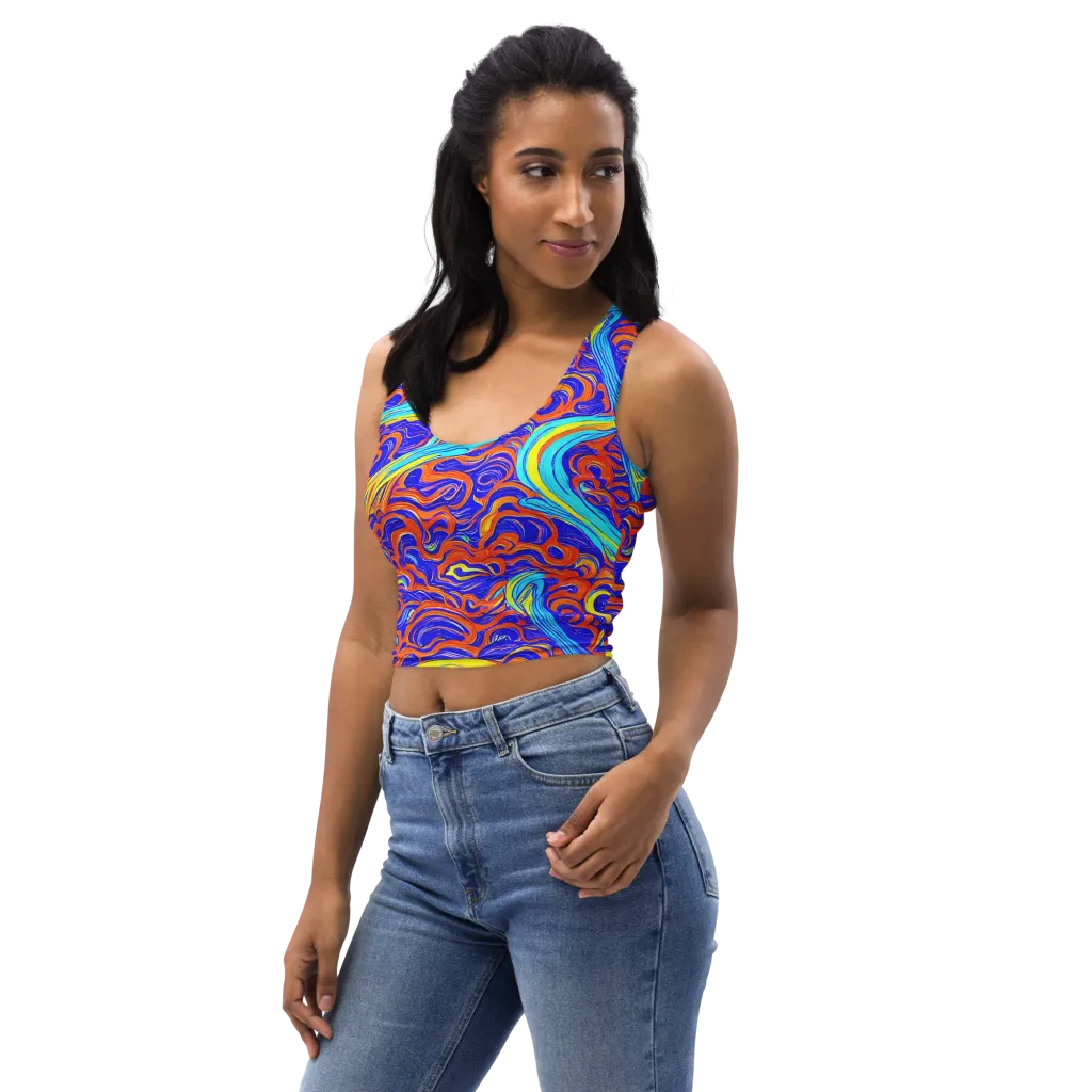 Tangerine Thunder on Crop Top — Left Front
