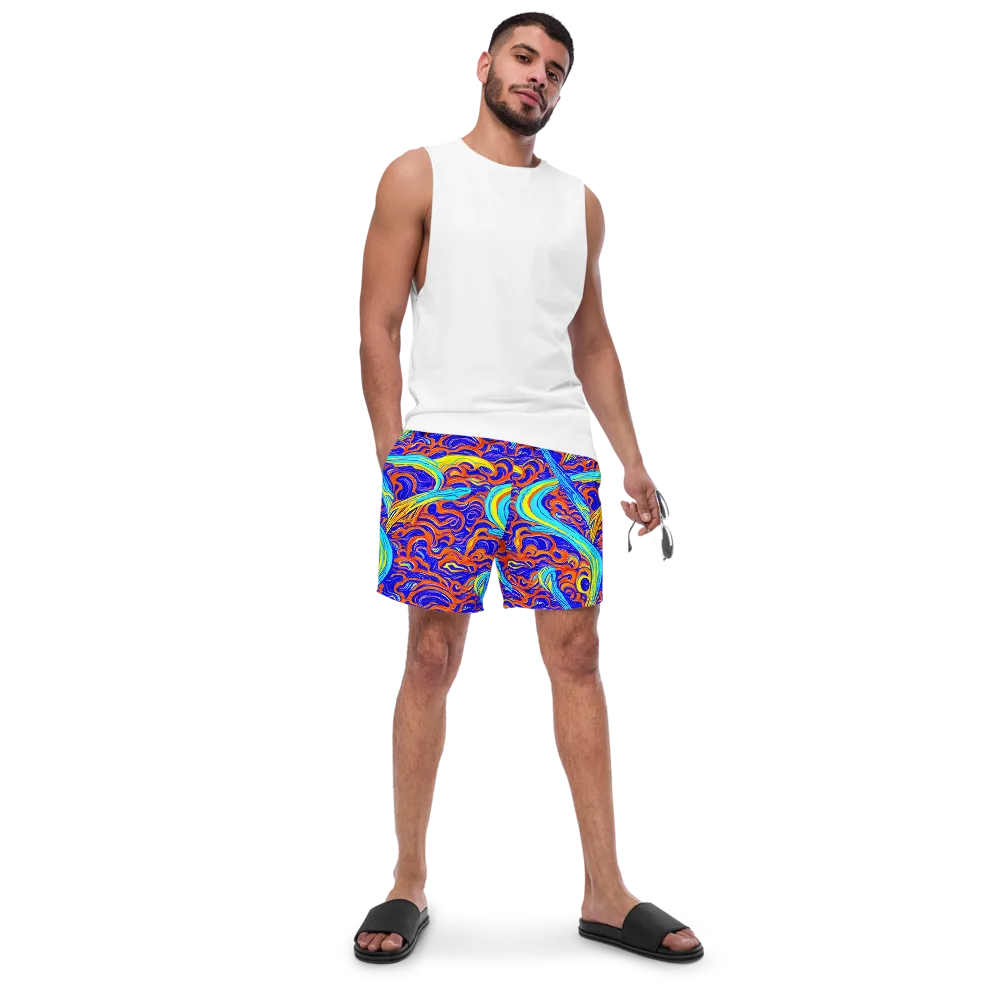 Tangerine Thunder on Swim Trunks — Front