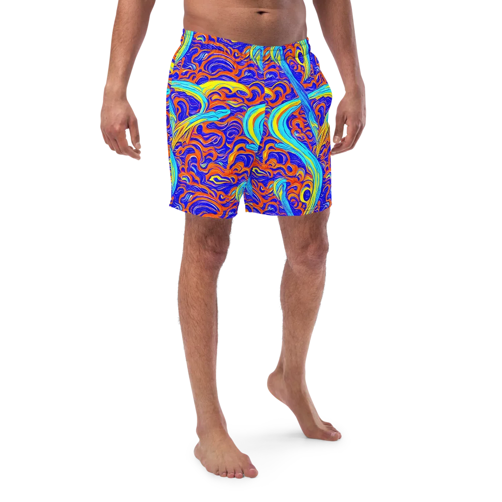 Tangerine Thunder on Swim Trunks — Front