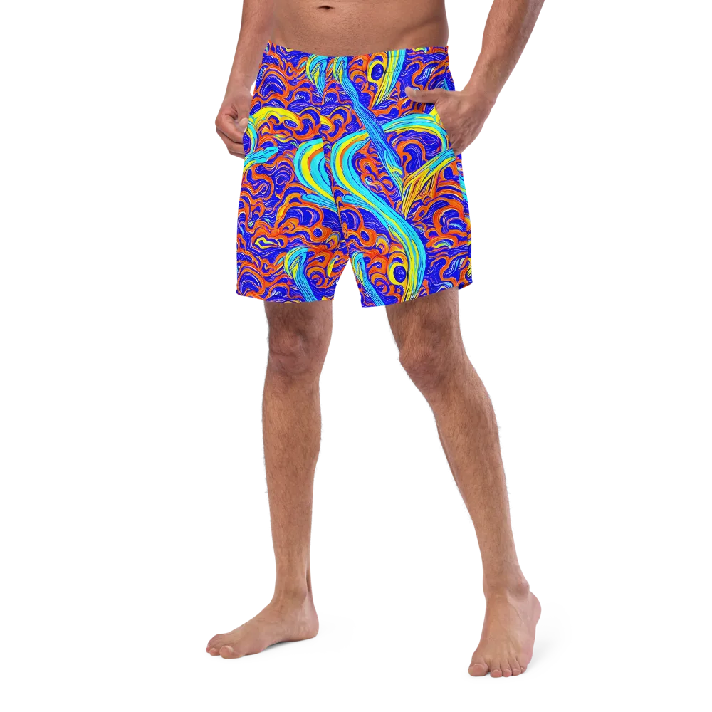 Tangerine Thunder on Swim Trunks — Left Front
